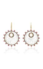 Hanut Singh One-of-a-kind Mother Of Pearl And Ruby Cutout Earrings