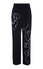 Moda Operandi Moschino Printed Crepe De Chine Tapered Pants Size: 36