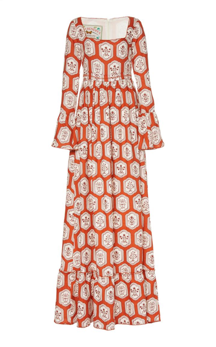 Agua By Agua Bendita Curuba Floral-printed Linen Maxi Dress