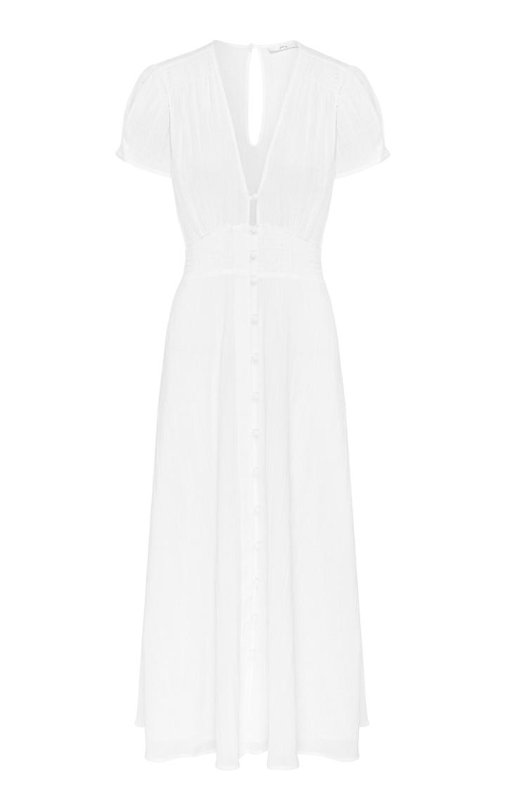 Moda Operandi Peony Vacation Button-front Linen Midi Dress