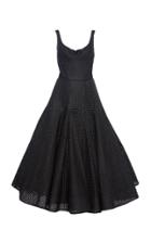 Christian Siriano Black Open Weave Tea Length Dress