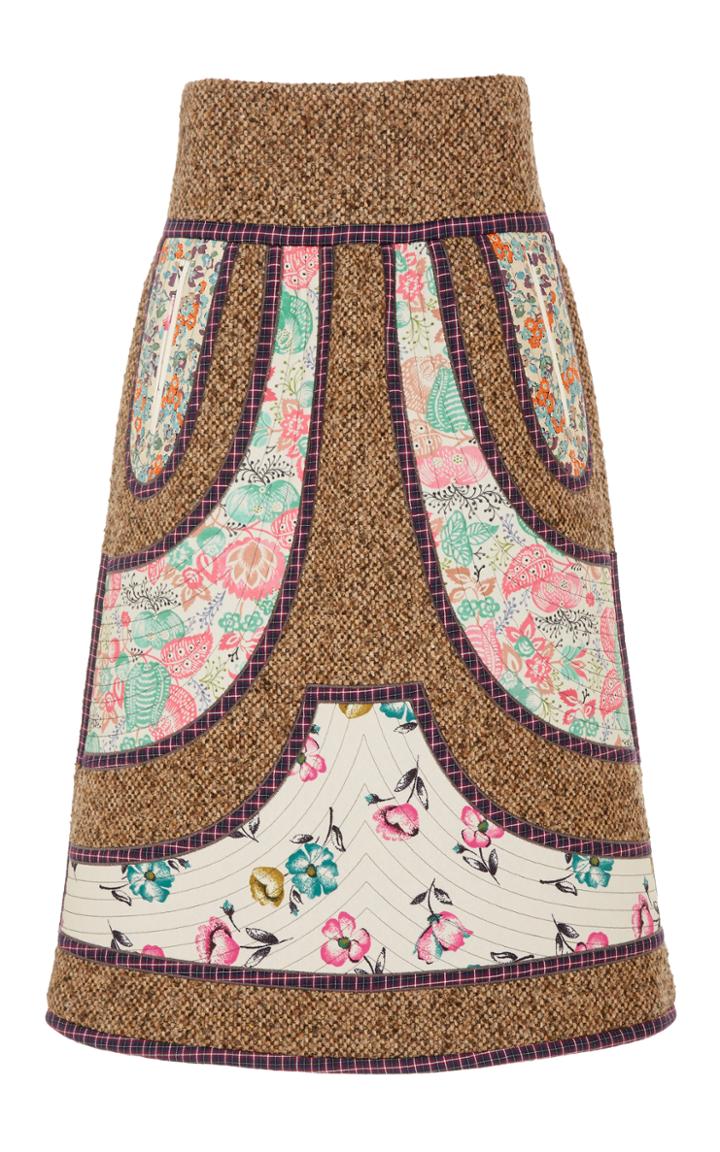 Red Valentino Tweed A-line Midi Skirt