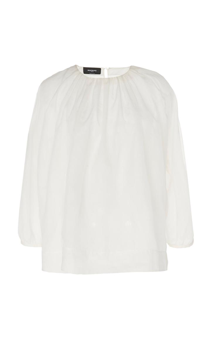 Rochas Gathered Silk Organza Blouse