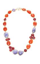 Bahina 18k Gold Tanzanite Ruby And Carnelian Necklace