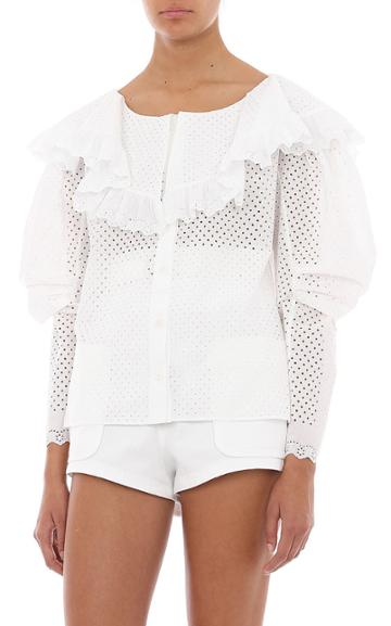 Moda Operandi Philosophy Di Lorenzo Serafini Broderie-cotton Blouse