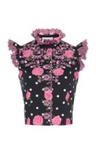 Moda Operandi Paco Rabanne Lace-trimmed Floral-print Cotton Blouse Size: 34