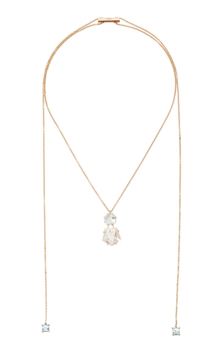 Misui Klar Adjustable Aquamarine And Morganite Pendant