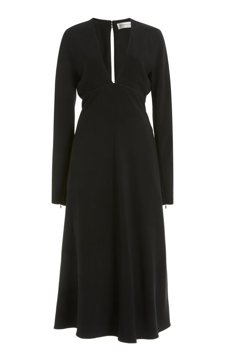 Moda Operandi Victoria Beckham Chain-detailed Crepe Midi Dress