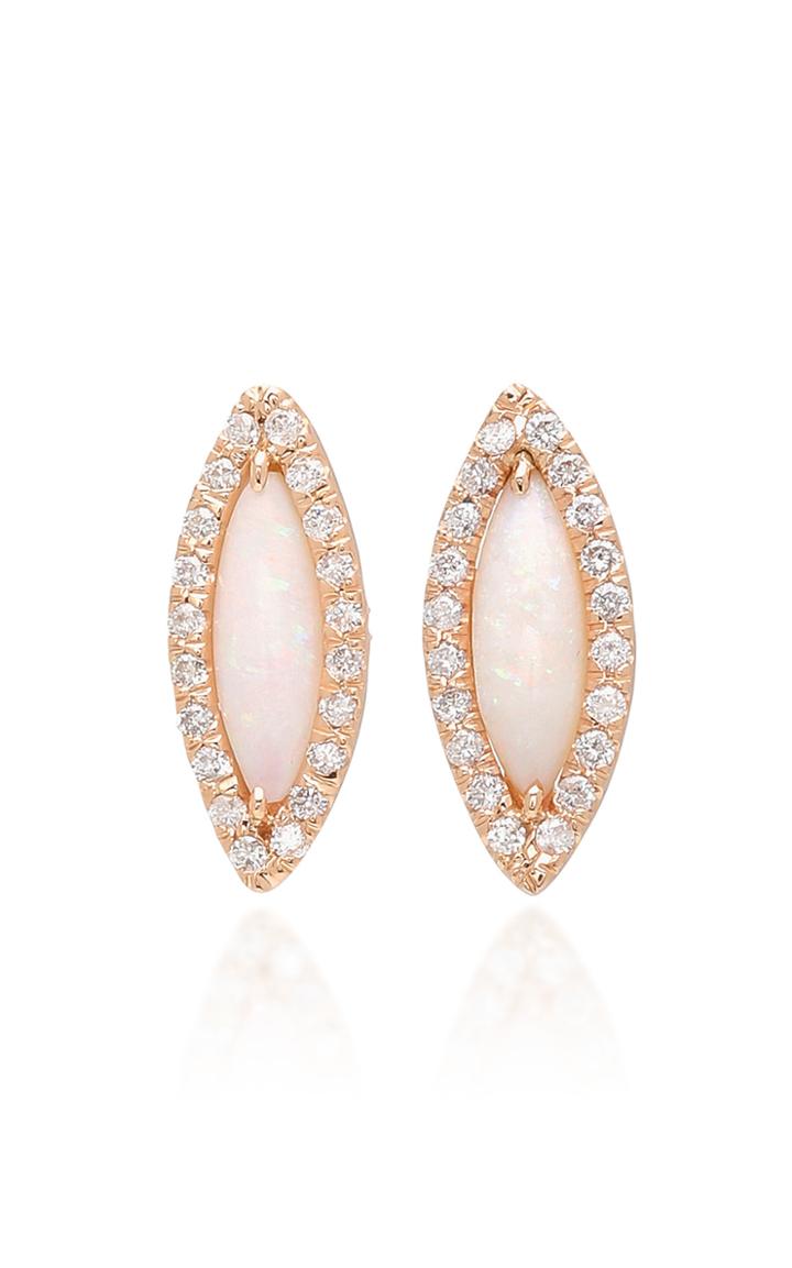 Kimberly Mcdonald 18k Rose Gold Opal And Diamond Earrings