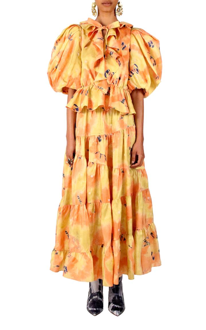 Moda Operandi Ulla Johnson Umbra Ruffled Silk Midi Skirt