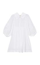 Moda Operandi Bytimo Lace-trimmed Slub Cotton Mini Shirt Dress