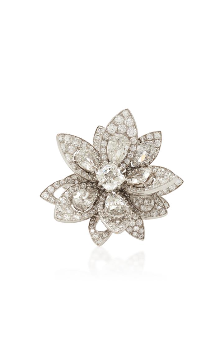 Busatti Spring 18k White Gold And Diamond Ring