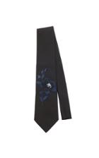 Alexander Mcqueen Floral-embroidered Silk-faille Tie