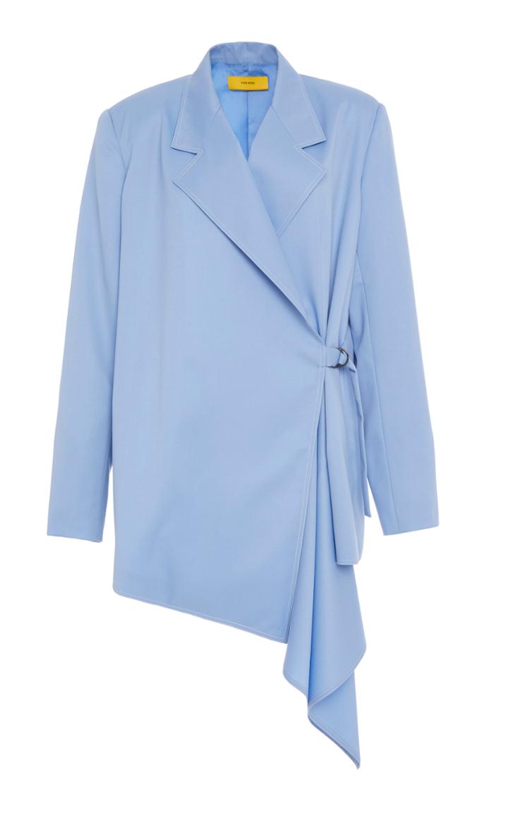 Pyer Moss Oversized Wool Wrap Blazer