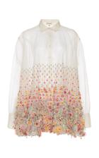 Rahul Mishra Dot To Marigold Floral-embroidered Silk Trapeze Top