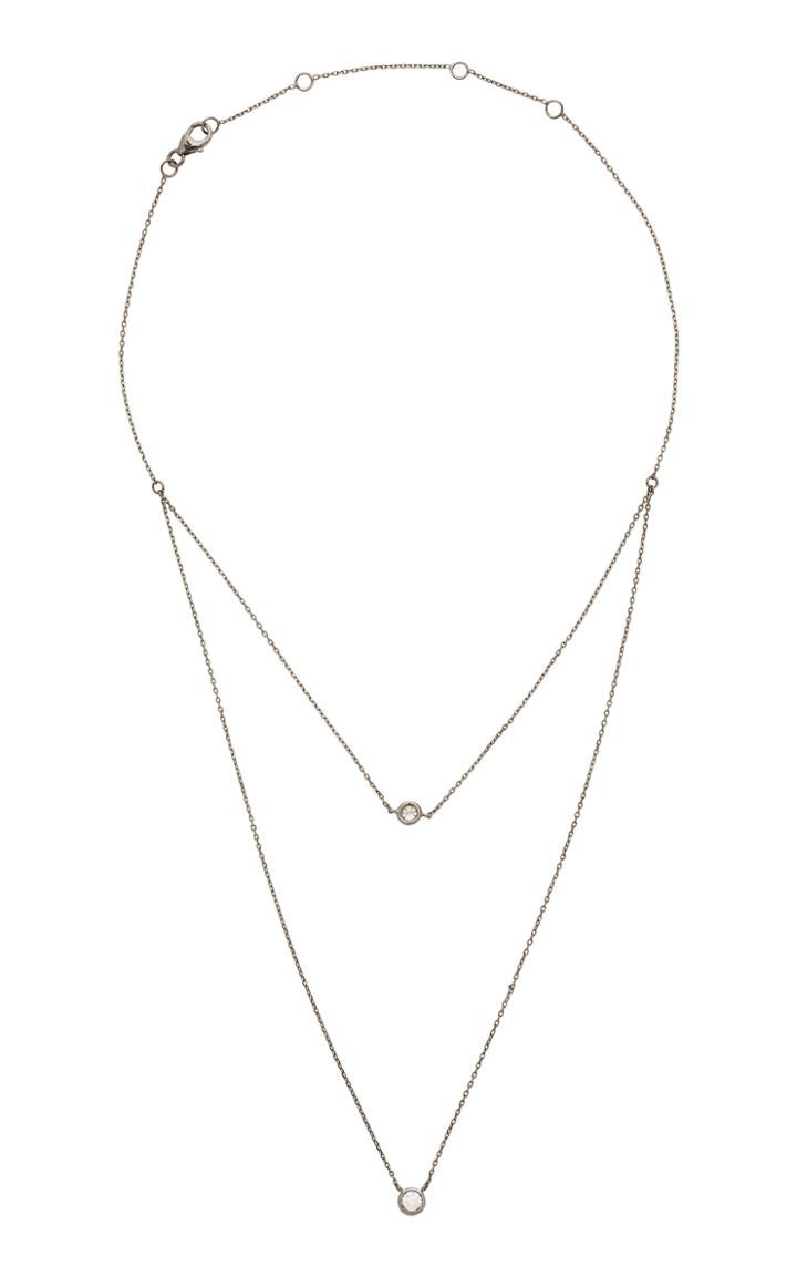 Jack Vartanian 18k White Gold And Black Rhodium Light-brown Diamond Necklace