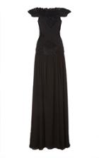 Christian Siriano Devore-trimmed Off-the-shoulder Chiffon Gown