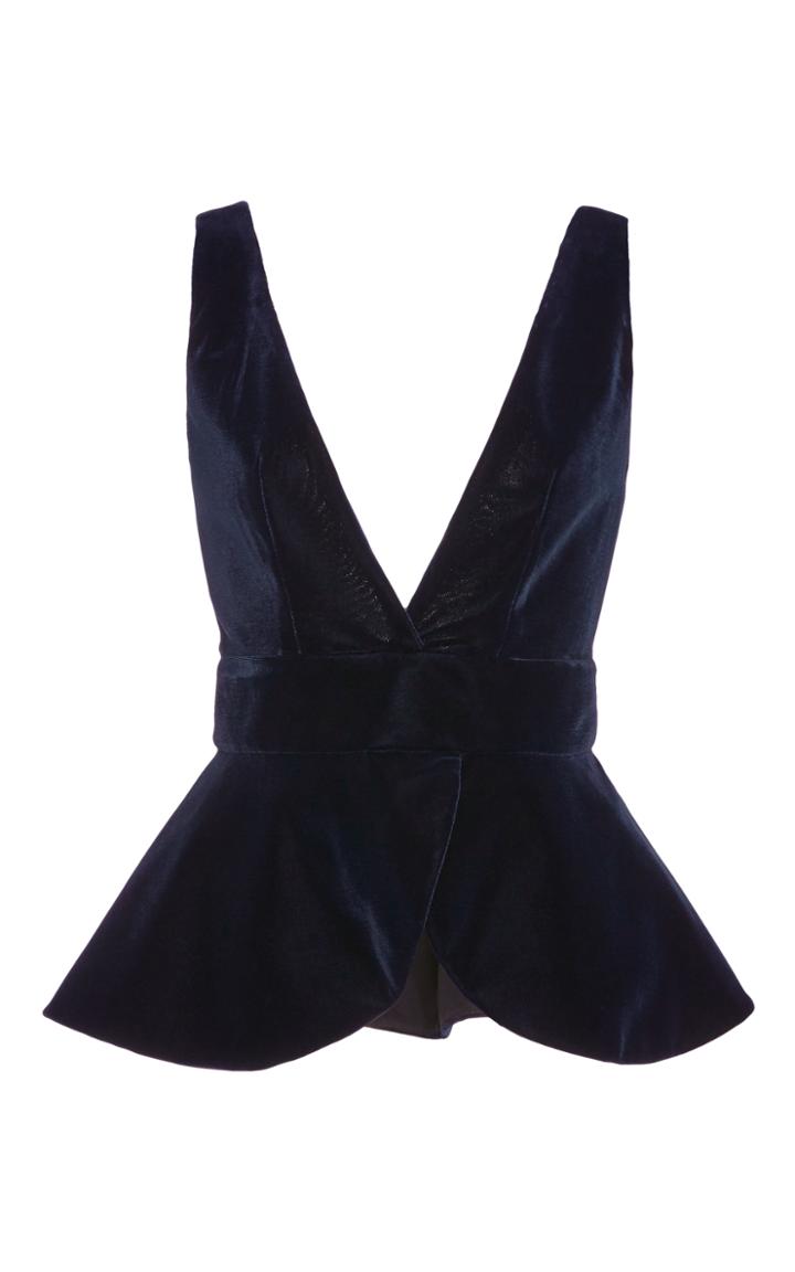 Leal Daccarett Balza Velvet Peplum Top