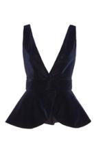 Leal Daccarett Balza Velvet Peplum Top