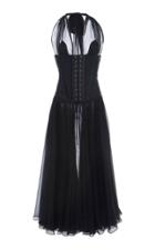 Moda Operandi Dolce & Gabbana Pleated Chiffon Corset Dress Size: 38