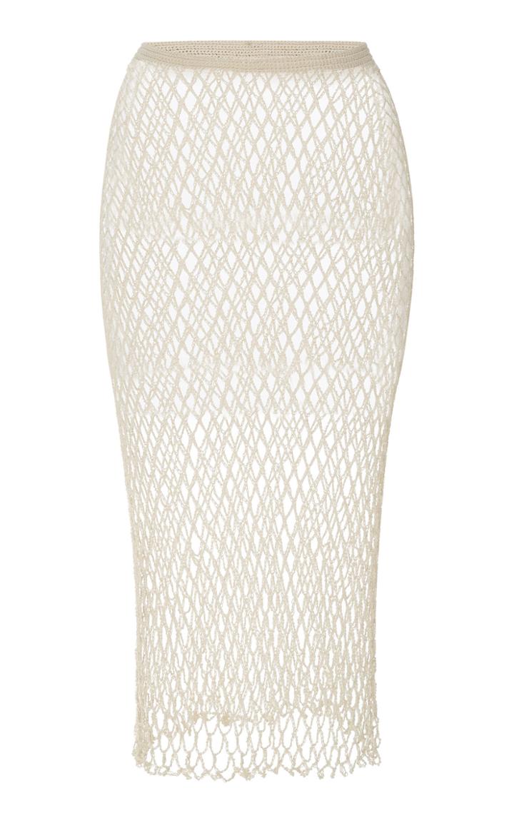 Spencer Vladimir Gone Fishing Silk Midi Skirt