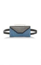 M2malletier Leather And Denim Belt Bag
