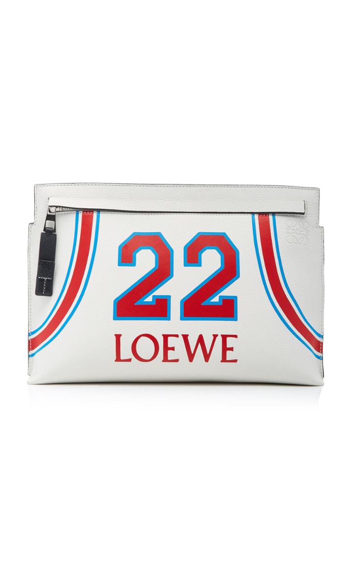Loewe T Printed Leather Pouch