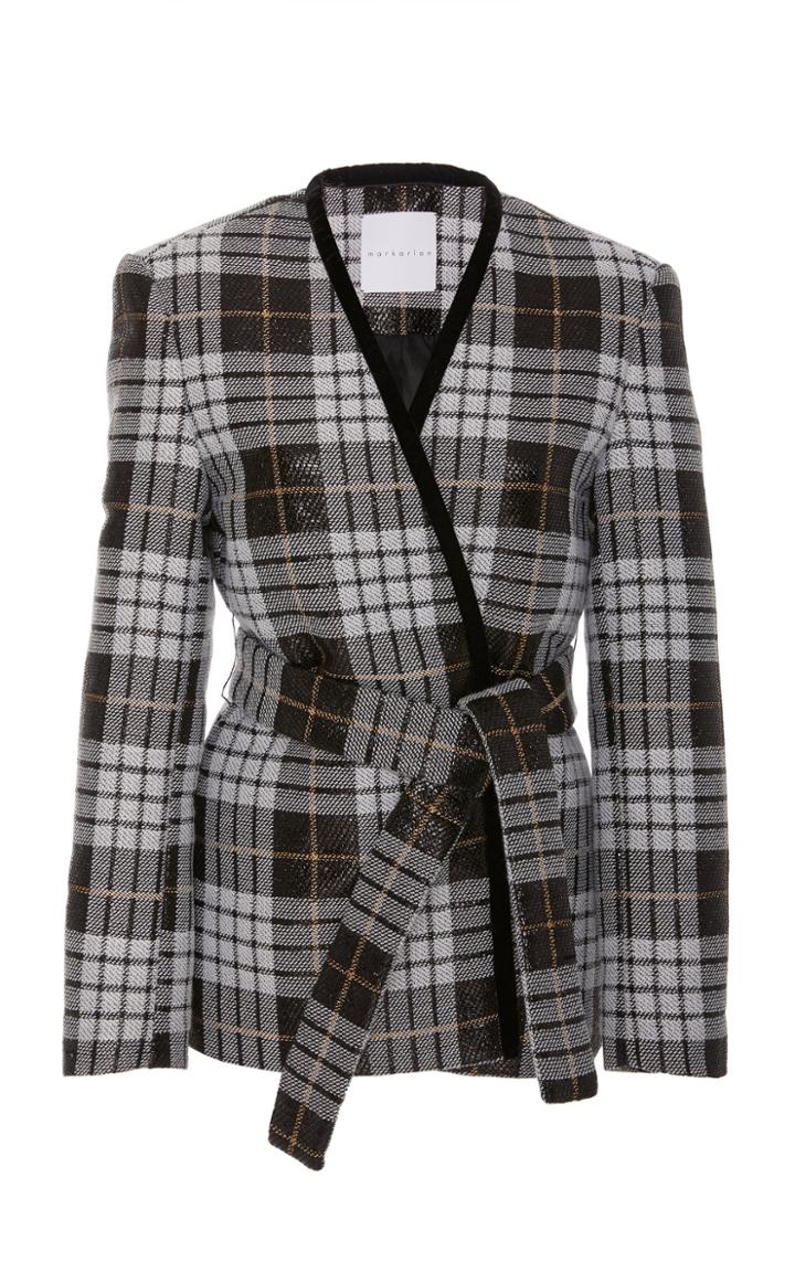 Markarian Exclusive Debbie Plaid Contrast-trimmed Jacket