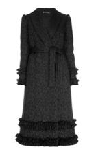 Flow The Label Belted Ruffle Trim Coat