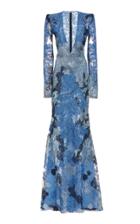 Naeem Khan Metallic Lace Gown