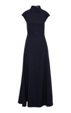 Anna Quan Rhoda Pinstriped Crepe Maxi Dress Size: 6