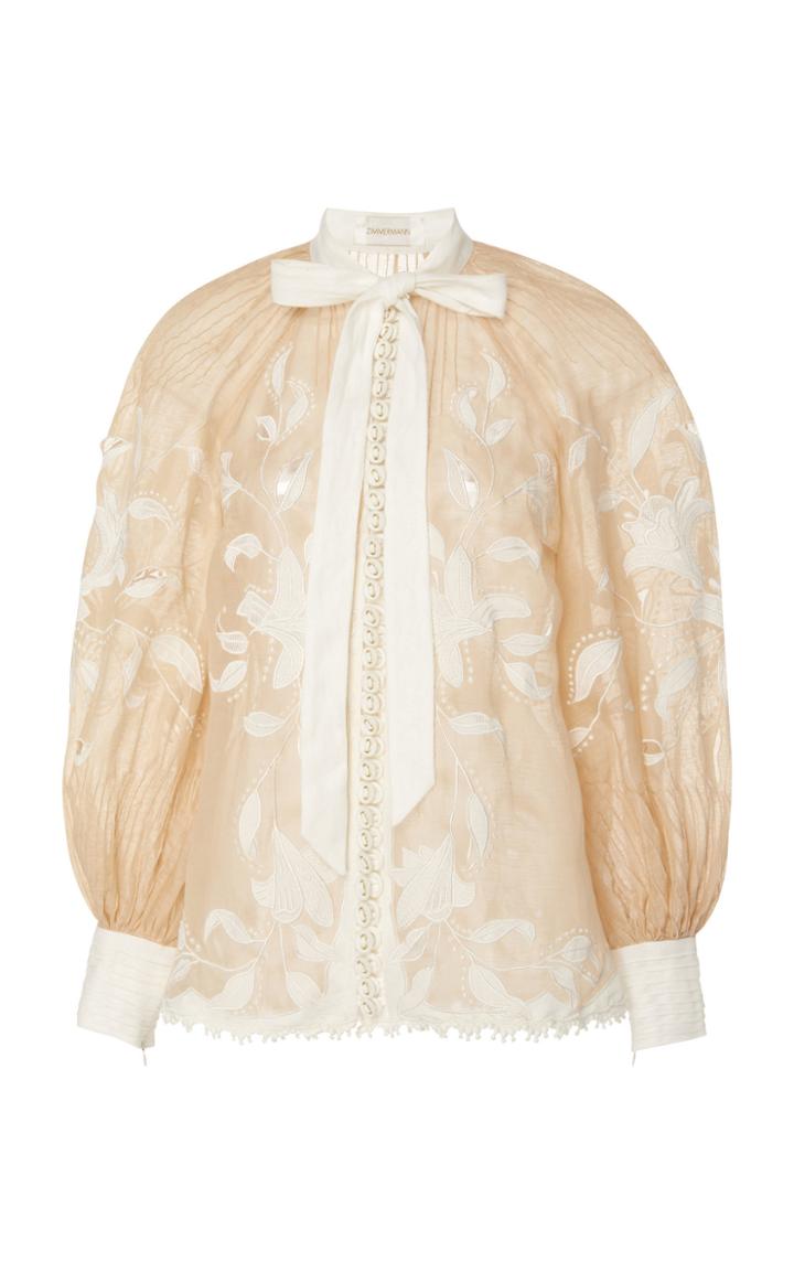 Zimmermann Corsage Lily Silk Linen Top