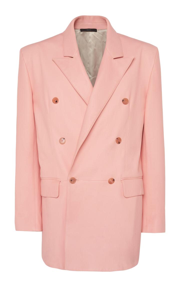 Paul Smith Leather Double Breasted Long Jacket