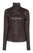 Bottega Veneta Mock Neck Leather Top