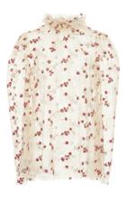Luisa Beccaria Sheer Floral Embroidered Blouse