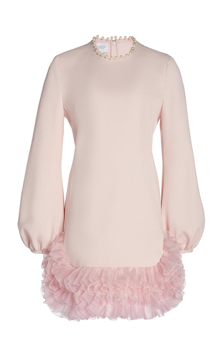 Moda Operandi Giambattista Valli Pearl-embellished Ruffled Crepe Mini Dress