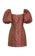 Moda Operandi Markarian Puff Sleeve Brocade Mini Dress