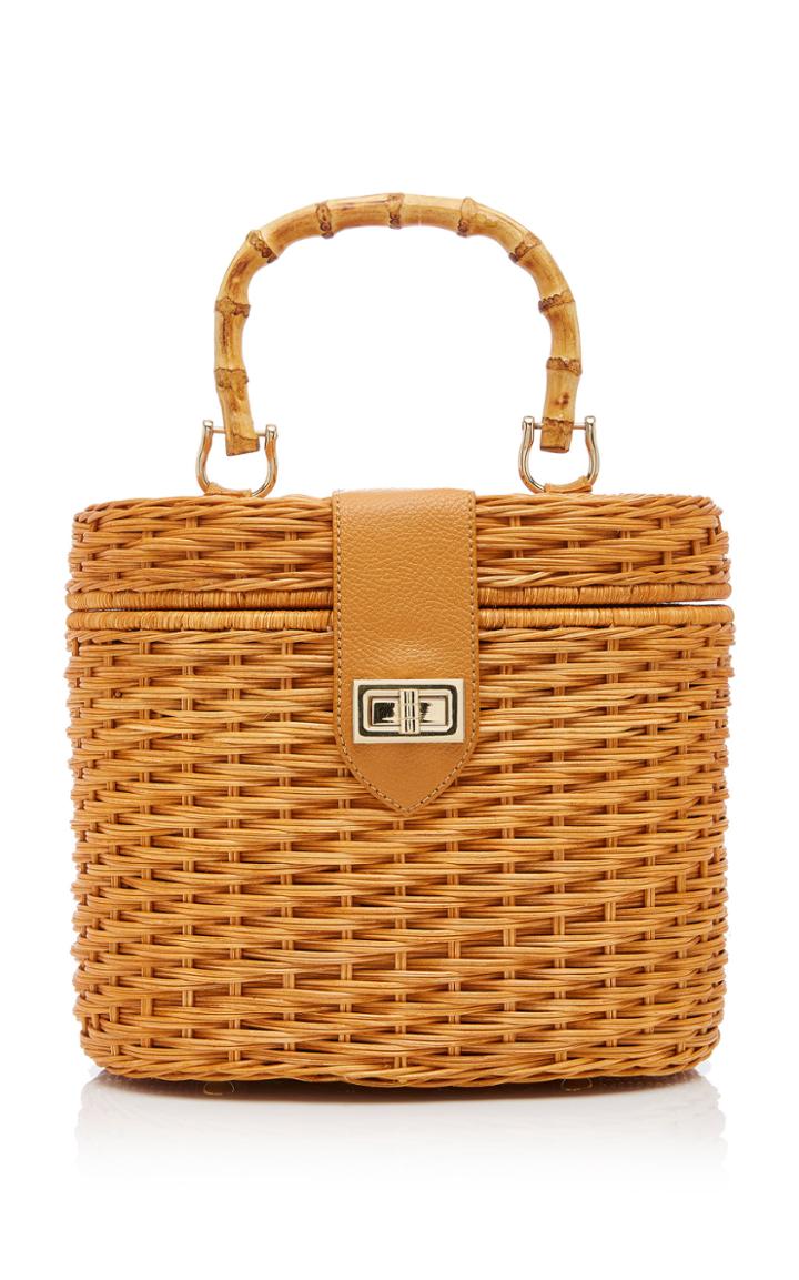 Lorna Bamboo Handle Rattan Bag