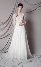 Moda Operandi Marco & Maria Embroidered Transparent Tulle Long Sleeves Dress