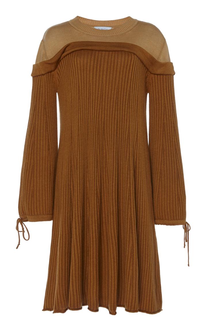 Moda Operandi Tuinch Silk-cashmere Mixed-knit Trapeze Dress Size: L