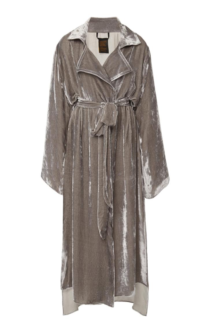 Juan Carlos Obando Moda Exclusive Velvet Studio Trench Coat