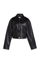 Moda Operandi Saks Potts Perla Oversized Cropped Logo-embossed Leather Jacket