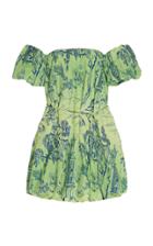 Moda Operandi Staud Ash Off-the-shoulder Printed Broadcloth Mini Dress Size: 00