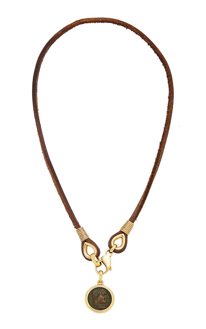 Moda Operandi Eleuteri Vintage Bulgari 18k Yellow Gold And Leather Coin Necklace