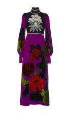 Andrew Gn Pearl And Bead Embroidered Turtleneck Gown