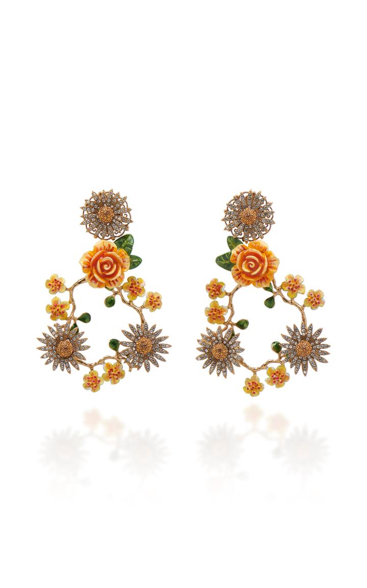 Dolce & Gabbana Gold-plated Crystal And Resin Earrings