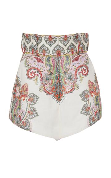 Zimmermann Ninety-six Filigree Paisley Linen Shorts