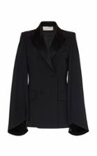 Alberta Ferretti Double-breasted Crepe And Satin Tuxedo Jacket