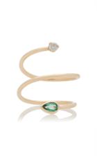 Zo Chicco Gemfields Emerald And Diamond Swirl Ring
