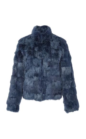 Alexis Finley High-collar Rabbit Coat